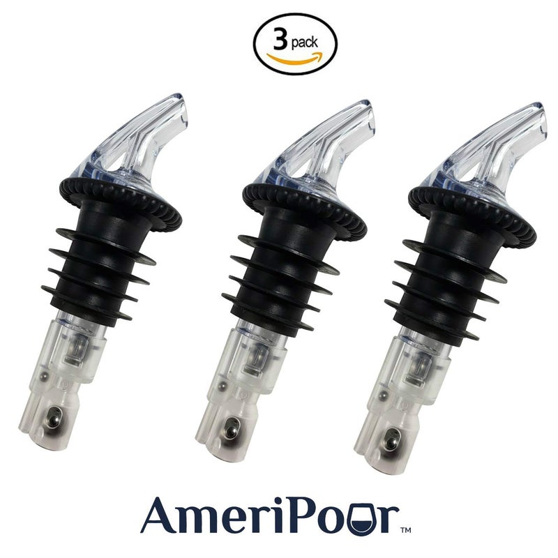 Ameripour - Measured Liquor Pourer - Patron Pour Spout - Made 100% In The USA. Bar Spouts That Don't Leak - No Cracks, Just A Perfect Cocktail Pour Every Time. (Clear, 2oz 60ml) - 3 Pack) - Image 3